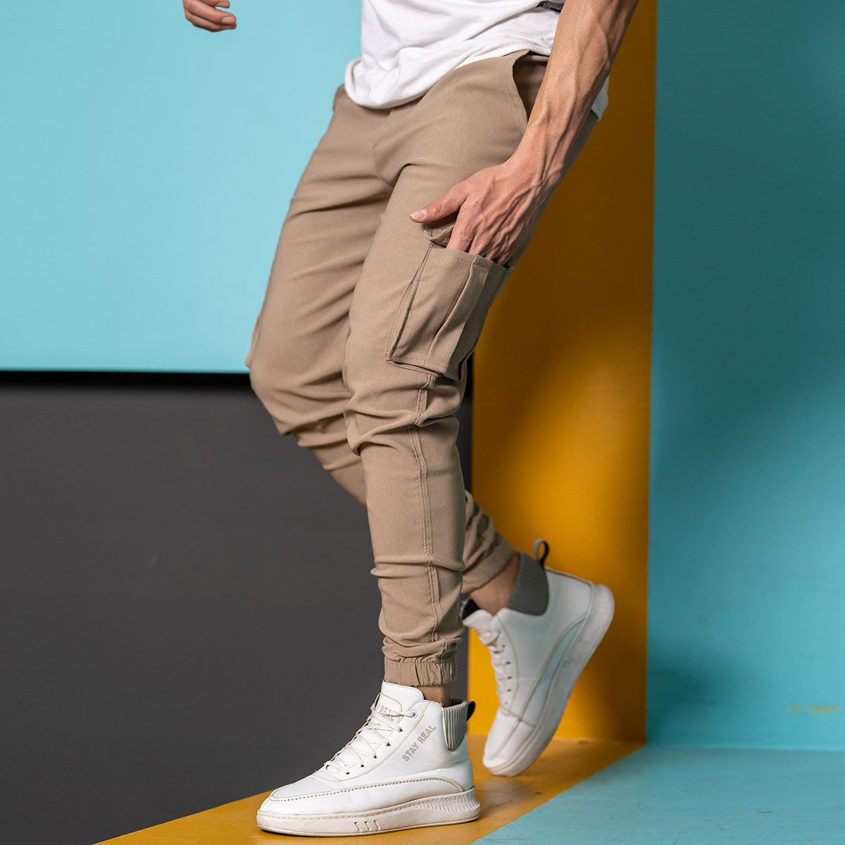 شلوار اسلش arshid خاکی